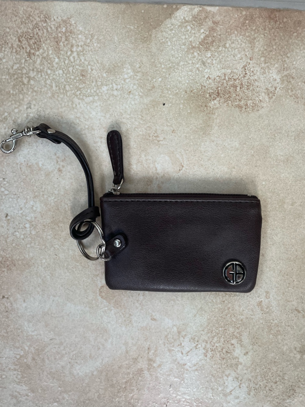 Gianni Bini Black Wristlet Pouch Coin Wallet Zip Top 4.5"L x 3"W